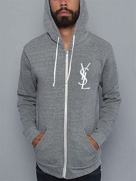 ysl black and white zip up|ysl sweatshirts for men.